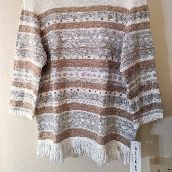 Alfred Dunner Fringe Knit Sweater - Picture 4 of 4